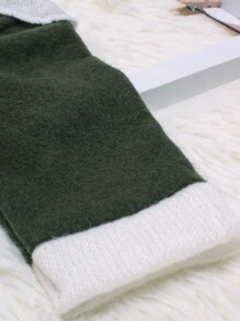 Baby Girl Grafik Muster, Kontrastsaum, Strick Jumpsuit mit & Hut Foto Outfit