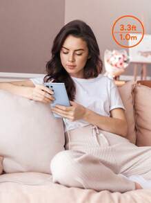 JMMO Cable Type-C,Silicone USB Type-C To USB Type-C Charger Cable,Silicone Ultra Soft Power Fast Charge 3.3FT/1M - Pink - View 5