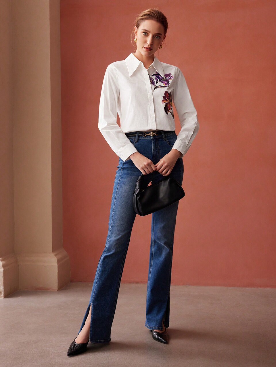 MOTF FLORAL PRINT BUTTON-UP SHIRT