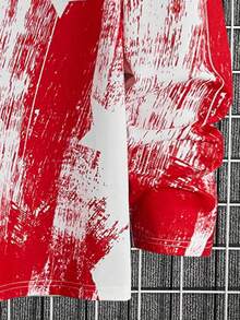 Manfinity RebelGame Loose Fit Men's Star Print Tie-Dye Long Sleeve Casual T-Shirt - Multicolor - View 4