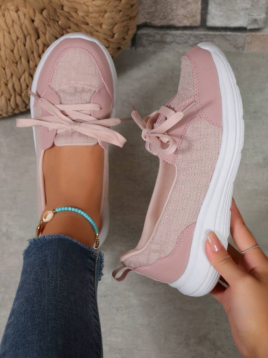 女士多用途低幫時尚休閒運動鞋 - 粉色 - 查看 1