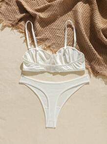 Lowkey Lull 字母拼接有鋼圈內衣褲套裝