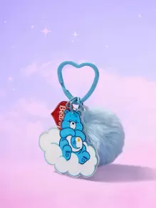 ROMWE X Care Bears 1pc Women Cartoon Bear & Pom Pom Charm Keychain, Valentines - Multicolor - View 4
