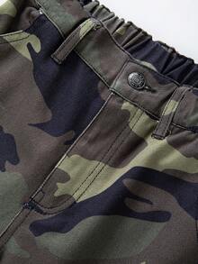 Thiếu niên con trai Camo In Túi có nắp Quần jean chở hàng - xanh quân đội - Xem 6