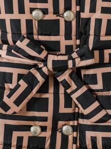 Teen Girl Geo Print Vest Padded Coat