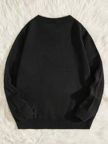 Manfinity RebelGame Men Christmas Elk Pattern Sweater - Black - View 2