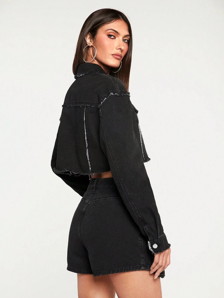 Zip Pocket Denim Skort