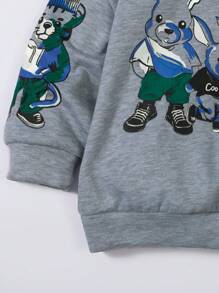 SHEIN Young Boy Cartoon Graphic Hoodie