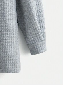 SHEIN EZwear Thả vai Chi tiết về Flap áo - Xám - Xem 4