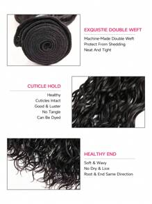 4入組波浪捲自然顏色12-28英寸人類接髮適合女士 - SNatural - 查看 3