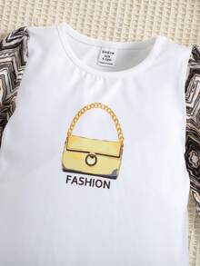 Baby Girl Chevron & Letter Graphic Tee Dress - Multicolor - View 7