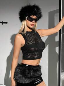 SHEIN ICON Uitgeholde Crop gebreide top