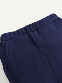 Cozy Pixies 男嬰字母圖案衛衣和衛褲 - 藍色 - 查看 4