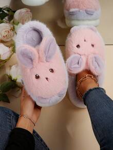 Women's Home Slippers Plush Bunny Slippers Fun Slippers - Pink - View 2