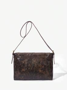 SHEIN VCAY Women's Shoulder Bag With Adjustable Strap, Flip Cover, Brown, Soft Pu Leather Material, Simple & Fashionable Design, Multifunctional & Large Capacity - Brown - View 4