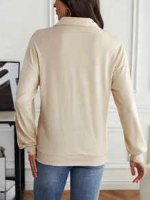 SHEIN LUNE Half Zip Drop Shoulder Sweatshirt