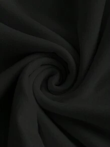 SHEIN BASICS Vestido De Cena Casual De Cuerpo Sólido Con Cuello Falso Para Mujer De Talla Grande - Negro - Ver 8