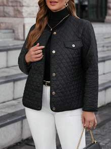 SHEIN Clasi 大碼翻蓋細節絎縫外套