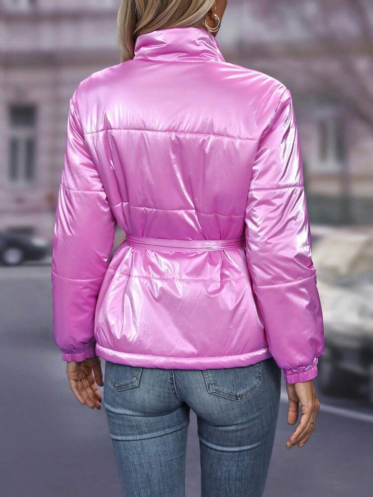 Women's Belted Padded Padded Coat Clothes Winter