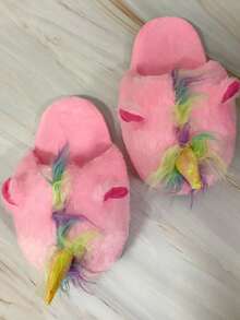 Pink Fluffy Slippers - Multicolor - View 4