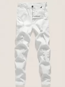 Tween-Jungen Street Lässig Boho Daily Verstellbare Taille Flache Taschen Zerrissene Jeans, die besten Alltagsmode-Outfits