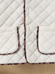 SHEIN Baby Boy Contrast Piping Dual Pocket Quilted Coat - Multicolor - View 4