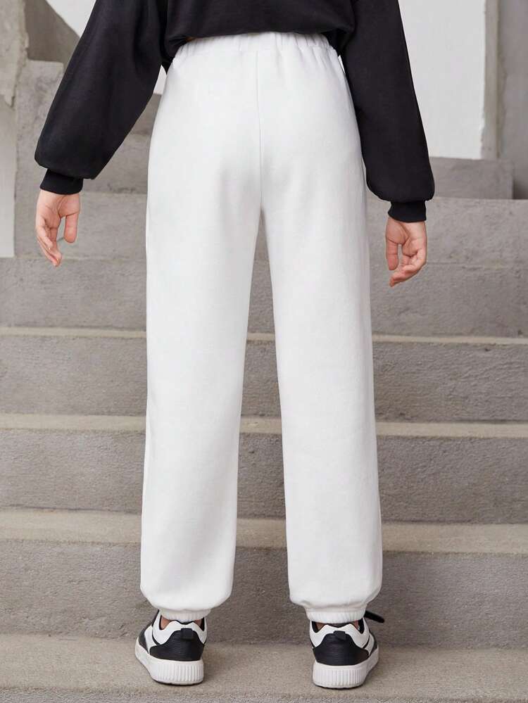 Adolescent Fille Pantalon De Survêtement Graphique De Slogan