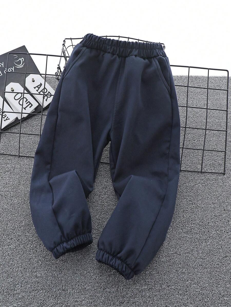 男小童素色斜口袋長褲