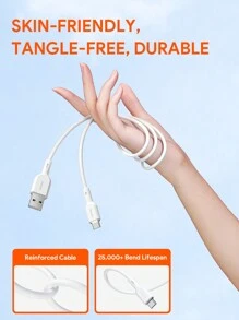 JMMO Cable Type-C,Silicone USB A To Type C Fast Charging Data Cable,Silicone Ultra Soft Power Fast Charge 3.3FT/1M, Compatible With IPhone 16/16 Plus/16 Pro/16 Pro Max