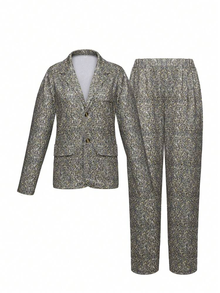 Teen Boy Allover Print Blazer & Pants