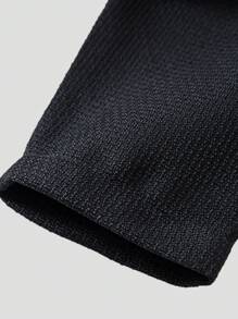 SHEIN Unity Chi tiết về Flap Nút phía trước Viền không đối xứng Áo khoác - màu đen - Xem 4