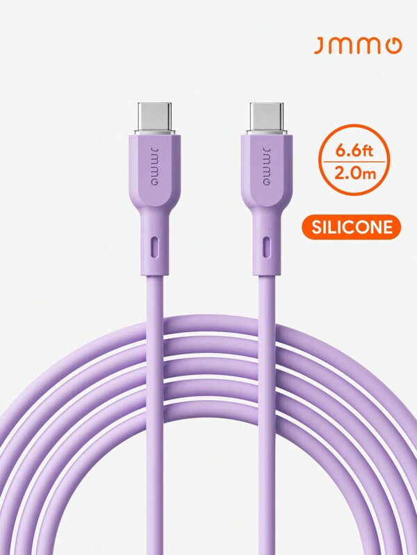 JMMO Cable Type-C,Silicone USB Type-C To USB Type-C Charger Cable,Silicone Ultra Soft Power Fast Charge 6.6FT/2M