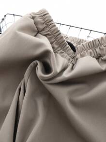 男小童素色斜口袋長褲 - 卡其色 - 查看 8