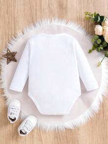 女嬰標語和卡通圖案連身背心