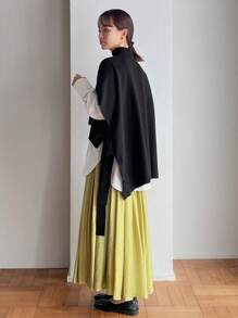 FRIFUL Turtleneck Knot Side Sweater Vest Without Tee Fall,Winter - Black - View 5