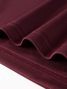 Manfinity Homme 男士撞色格纹印花 Polo 衫，秋季款，长袖上衣