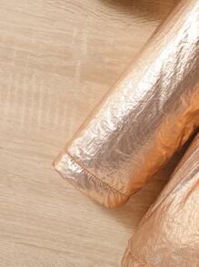 SHEIN Baby Girl Fuzzy Trim Hooded Padded Coat - Khaki - View 5