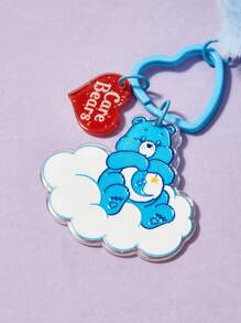 ROMWE X Care Bears 1pc Women Cartoon Bear & Pom Pom Charm Keychain, Valentines - Multicolor - View 3