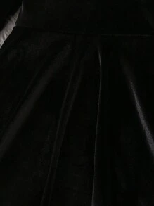 SHEIN Young Girl Contrast Collar Keyhole Back Dress - Black - View 4