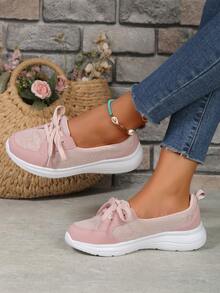 女士多用途低幫時尚休閒運動鞋 - 粉色 - 查看 2