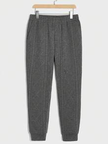 GENTILAND 男士純色拉鍊連帽運動衫和褲子套裝 - 黑色 - 查看 3