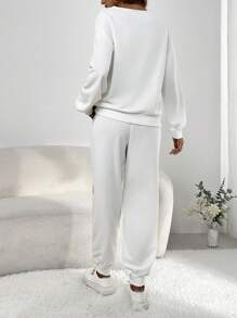 SHEIN LUNE Contrast pailletten Oversized Sweatshirt & jogging
