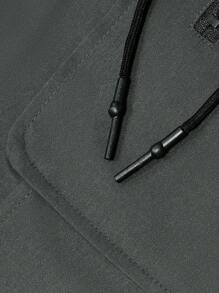 Manfinity Homme Men Drawstring Waist Zipper Detail Pants, For Fall