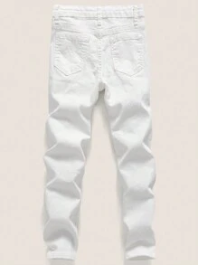 Tween-Jungen Street Lässig Boho Daily Verstellbare Taille Flache Taschen Zerrissene Jeans, die besten Alltagsmode-Outfits