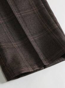 Manfinity Mode Men's Plaid Suit Trousers - Coffee Brown - View 6