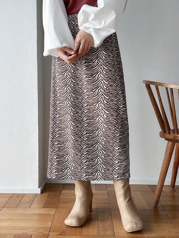 Allover Print A-Line Skirt