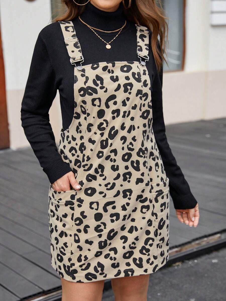 SHEIN LUNE Hơn In hoa Báo Đầm Tổng thể Without Tee - Màu be - Xem 1