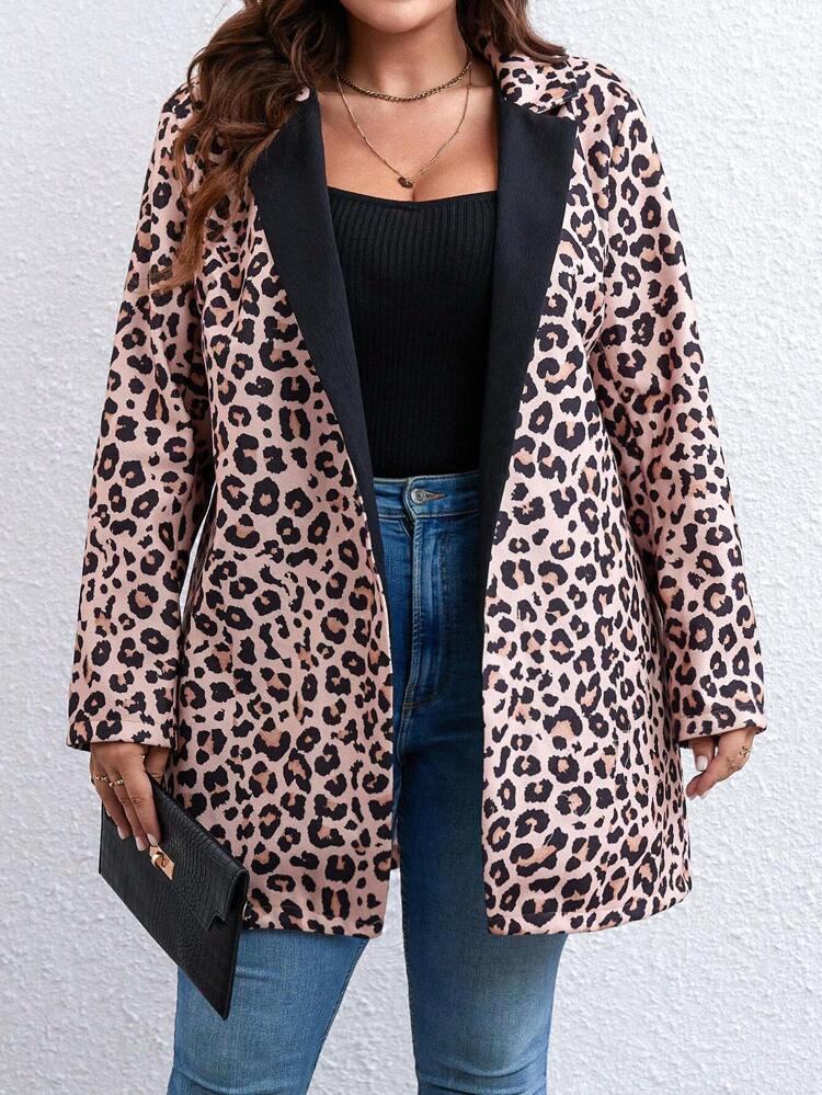 Plus Size Woolen Overcoat With Suit Collar