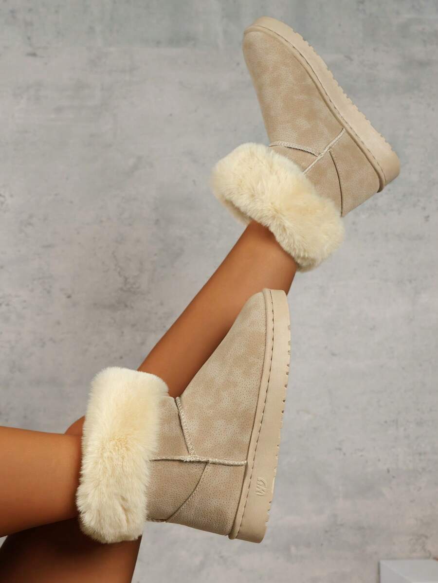 女士休闲一脚蹬平底乐福鞋，圆头，透气，适合所有季节 - 米色 - 查看 1