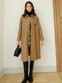 Abrigo/cazadora/kimono De Color Beige/caqui - Caqui - Ver 5